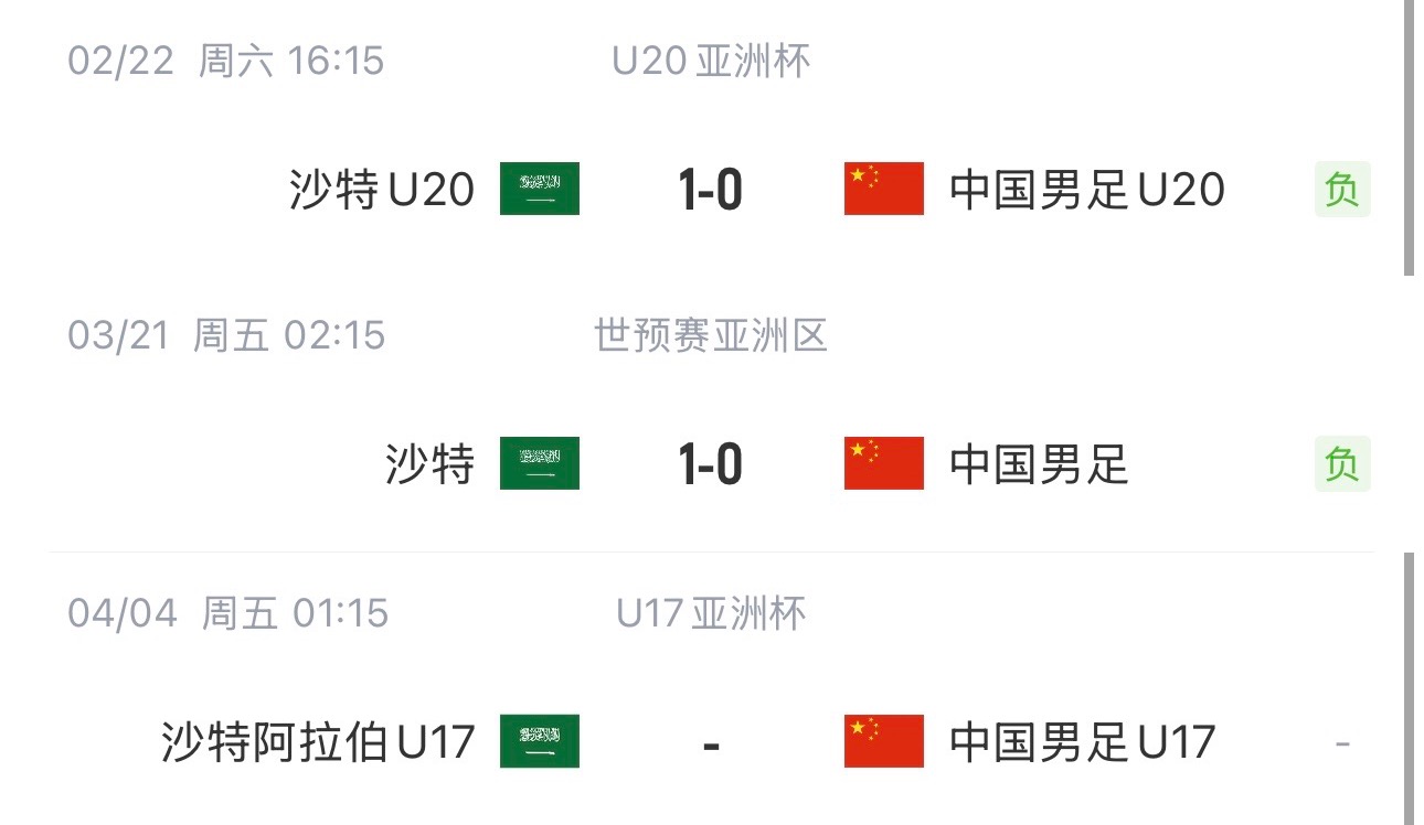 國字號三遇沙特！國少U17亞洲杯首戰(zhàn)對陣沙特，此前國足&國青均負(fù)